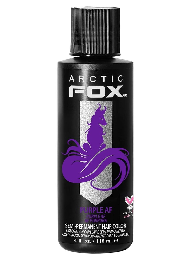 ARCTIC FOX Vegan and CrueltyFree SemiPermanent Hair Color Dye 4 Fl Oz PURPLE AF