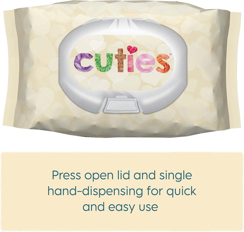 Cuties Baby Wipes  Unscented  Hypoallergenic  12 SoftPacks  864 Total Wipes - Image 2