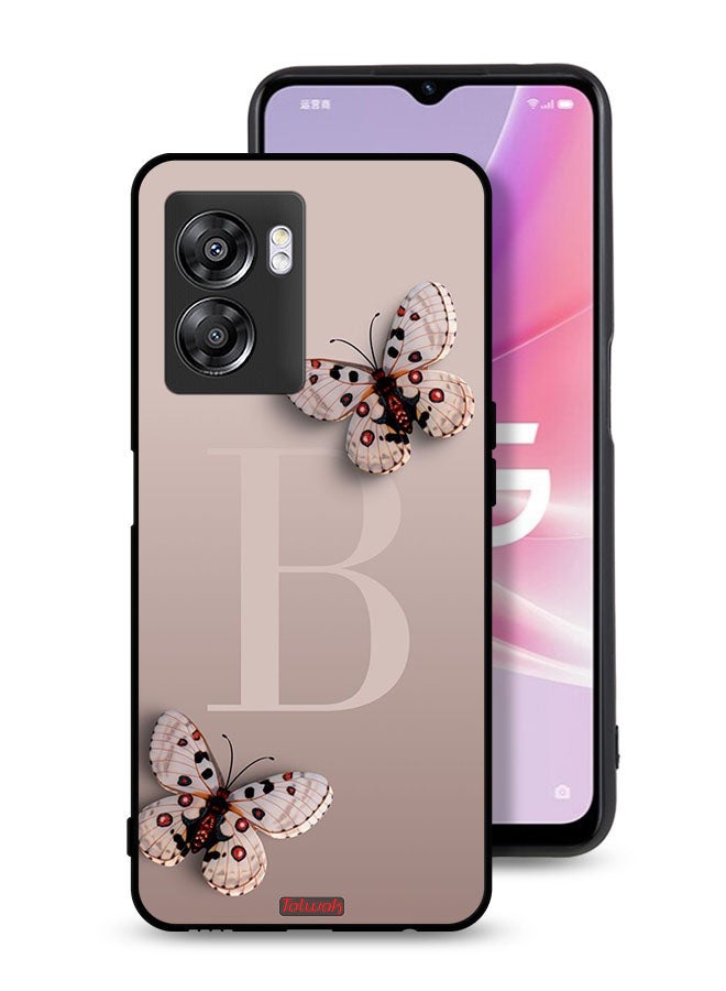 Tolwak غطاء حماية لهاتف أوبو A57 5G مزين بالفراشات - Image 1