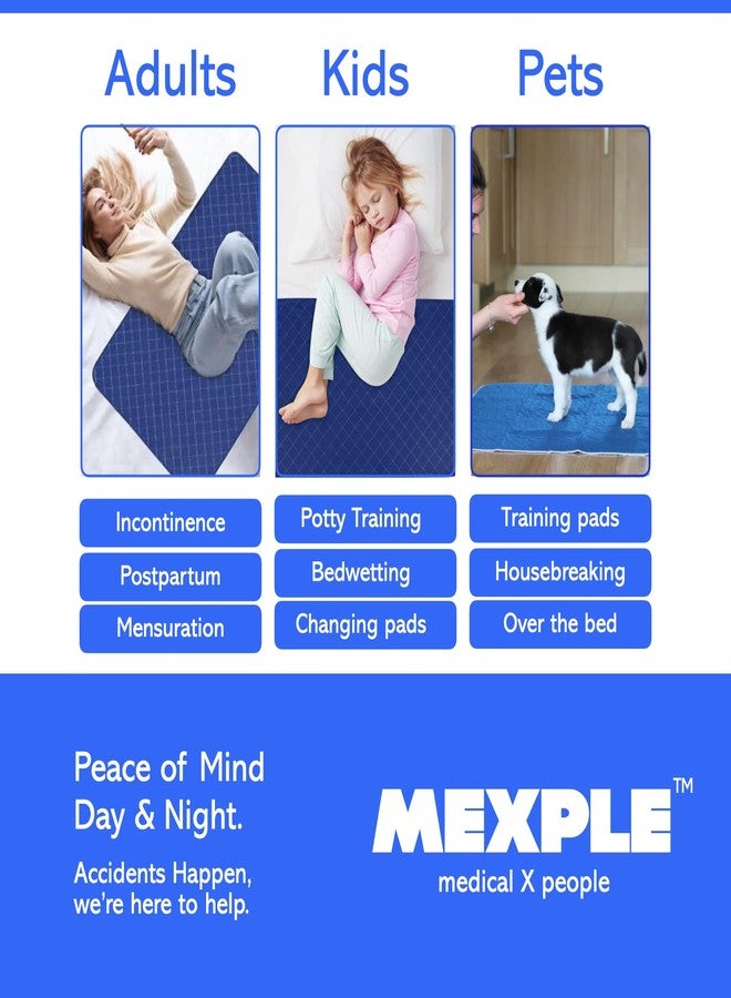 MEXPLE PeeMAXX Cotton Adult Reusable Classic Bed Washable Underpad for Elderly, Heavy Absorbency (34 X 36 Inches) | Leak Proof 4 Layer Design Protects Surfaces for Incontinence Patients - Image 4