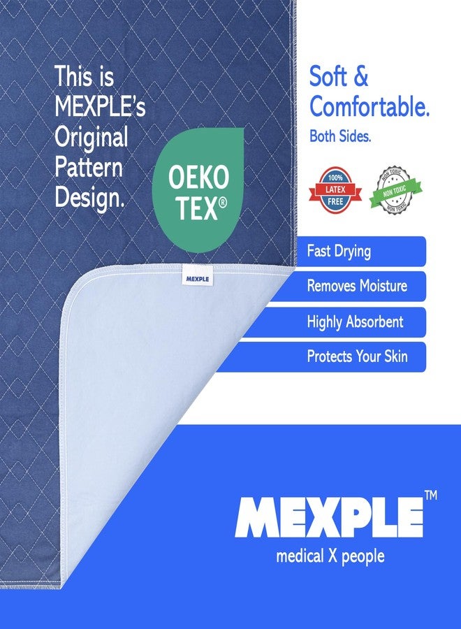 MEXPLE PeeMAXX Cotton Adult Reusable Classic Bed Washable Underpad for Elderly, Heavy Absorbency (34 X 36 Inches) | Leak Proof 4 Layer Design Protects Surfaces for Incontinence Patients - Image 3