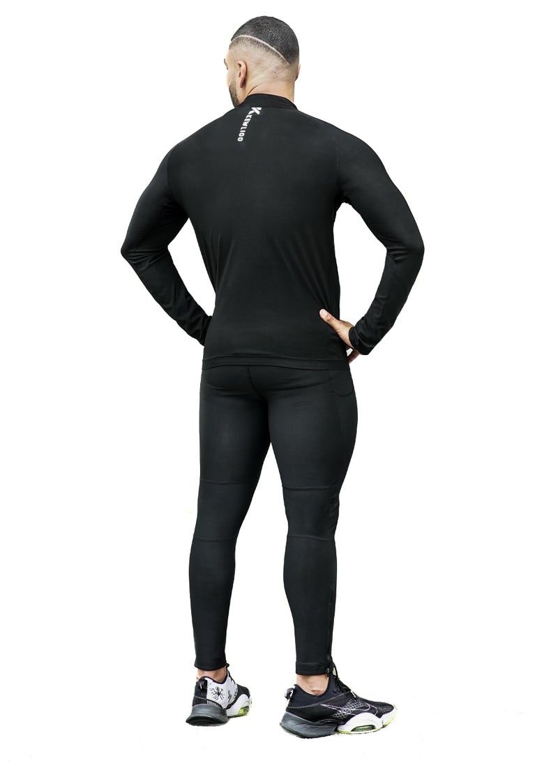 Kewlioo Men's Full Sauna Suit Shirt and Pants Combo - Heat Trapping Sweat Compression Vest & Pants, Sweat More & Look Great, Gym Workout Exercise Versatile Heat Shaper Shaper Jacket (Black, XL) - Image 3