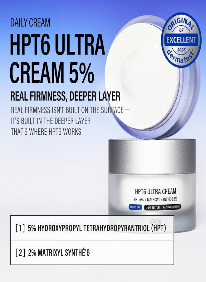 epii HPT6 Ultra Cream 5% - Firming Face Moisturizer with 5% HPT Complex & 2% Matrixyl Synthe'6 - Plumping Anti Aging Cream for Loss of Firmness, Hollow-Looking Skin & Deep Hydration, 50mL - Image 2
