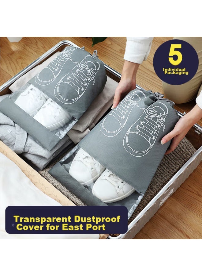 JAJALIN Jajalin Shoe Storage Bags With Drawstring, Shoe Organizer Bags, Non-woven Fabric Shoe Covers, Shoe Protectors, Travel Shoe Bags, 5-pack, Large Size  - Image 1