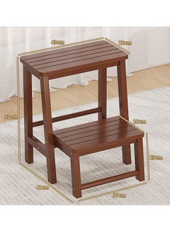KLNAMAEAAN 2 Layer Multifunctional Wooden Folding Ladder Stool  for Indoor Use  - Image 1