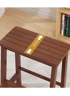 KLNAMAEAAN 2 Layer Multifunctional Wooden Folding Ladder Stool  for Indoor Use  - Image 4