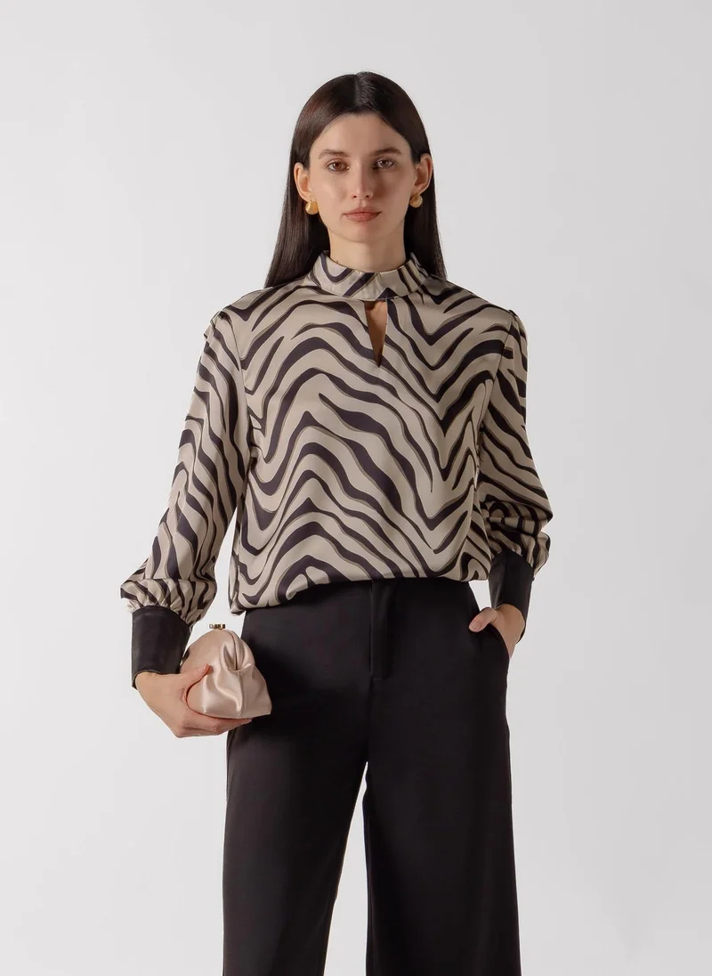 شايبس PRINTED SATIN BLOUSE