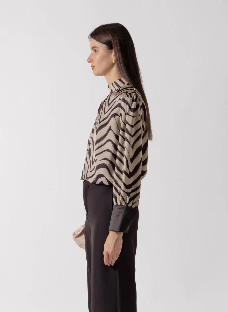شايبس PRINTED SATIN BLOUSE
