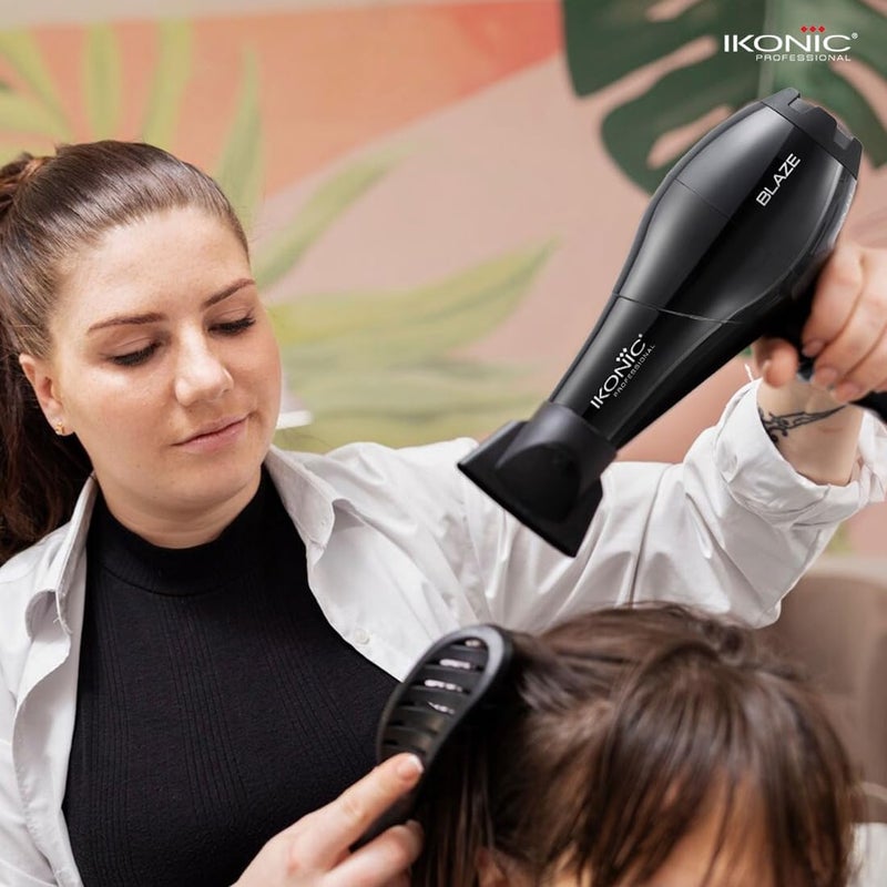 IKONIC Blaze Hair Dryer 1800W-2000W 3 Heat and 2 Speed Setting Combination Powerful AC Motor comes with 2 Interchangeable Nozzles, For All Hair Types - Image 5