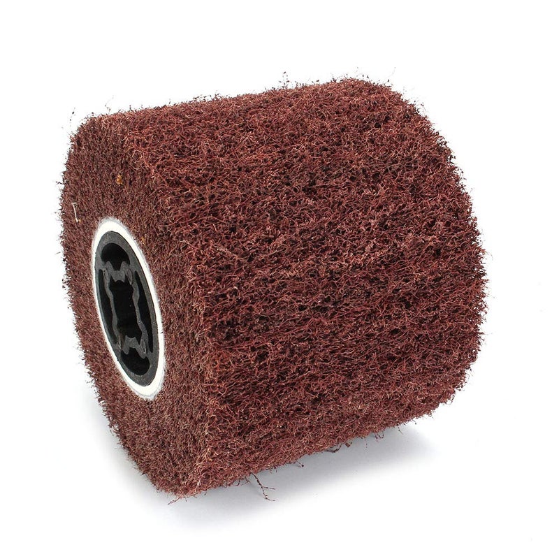 Baisiky 120x100x19mm Non-Woven Abrasive Wire Drawing Polishing Burnishing Wheel Flap Brush for Surface Treatment Stainless Steel, Aluminum, Copper, and More - 80 Grit - Image 1