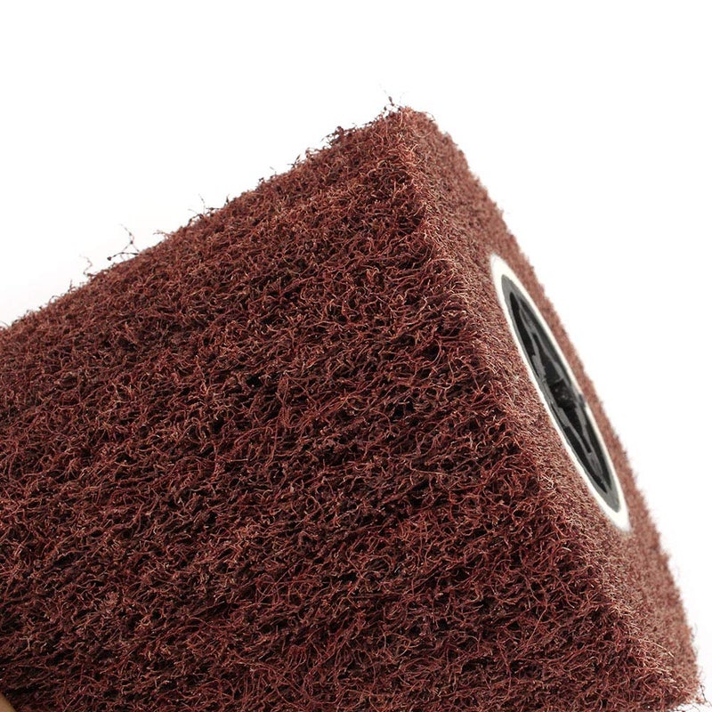 Baisiky 120x100x19mm Non-Woven Abrasive Wire Drawing Polishing Burnishing Wheel Flap Brush for Surface Treatment Stainless Steel, Aluminum, Copper, and More - 80 Grit - Image 3