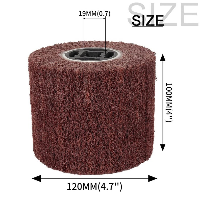 Baisiky 120x100x19mm Non-Woven Abrasive Wire Drawing Polishing Burnishing Wheel Flap Brush for Surface Treatment Stainless Steel, Aluminum, Copper, and More - 80 Grit - Image 2