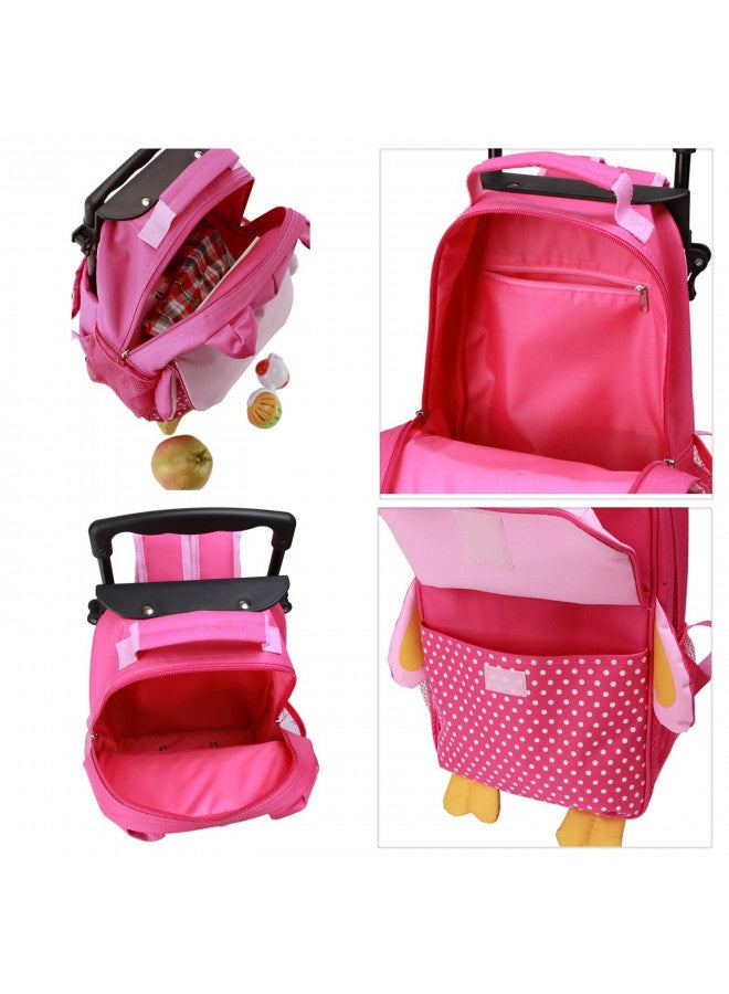 yodo yodo Zoo 3-Way Kids Suitcase Luggage or Toddler Rolling Backpack with wheels,Small Owl  - Image 2