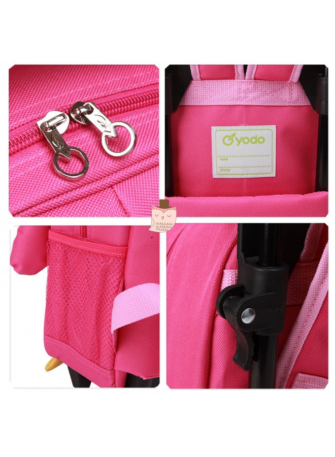yodo yodo Zoo 3-Way Kids Suitcase Luggage or Toddler Rolling Backpack with wheels,Small Owl  - Image 4