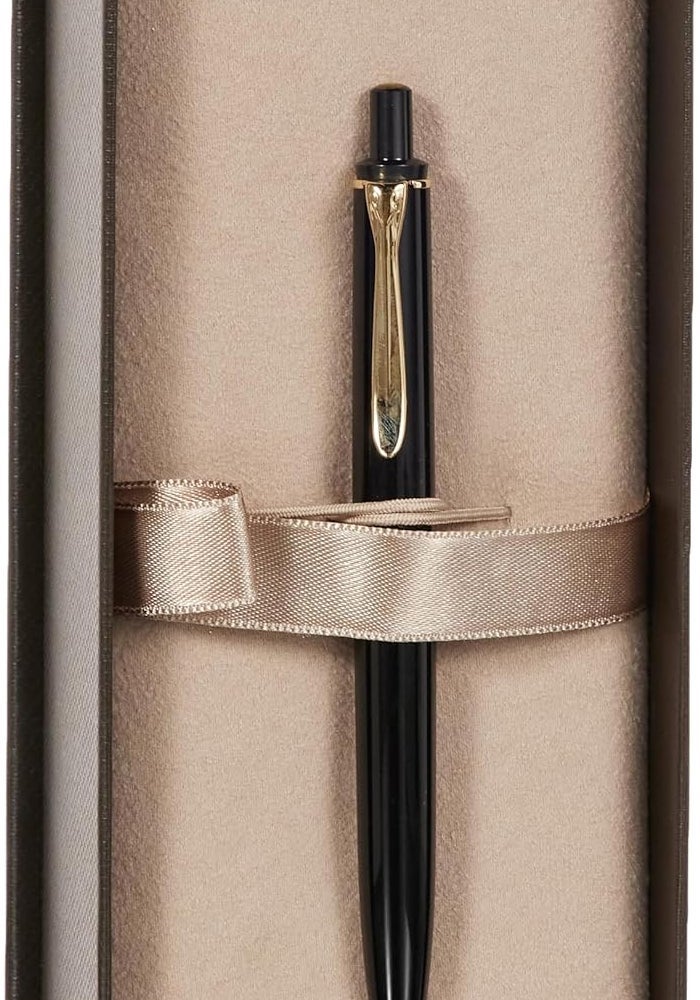 Pelikan Elegance K200 Retractable Ballpoint Pen - Black with Gold Trim - Image 1