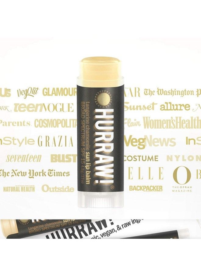 Hurraw! - Sun Lip Balm (Zinc Oxide Protection Broad Spectrum Spf 15 Tangerine Chamomile) 2 Pack: Organic Certified Vegan Gluten Free Nongmo Allnatural Bee Shea Soy & Palm Free Made In Usa - Image 1