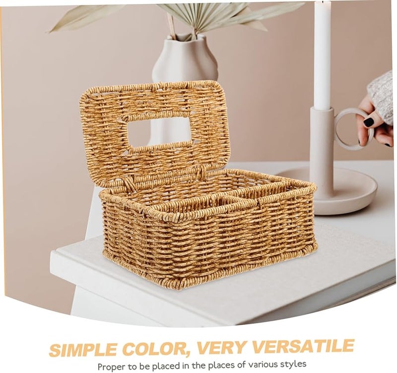 منظم مكتب متعدد الوظائف حامل علبة المناديل المنسوج للنظارات والتحكم عن بعد - Image 4