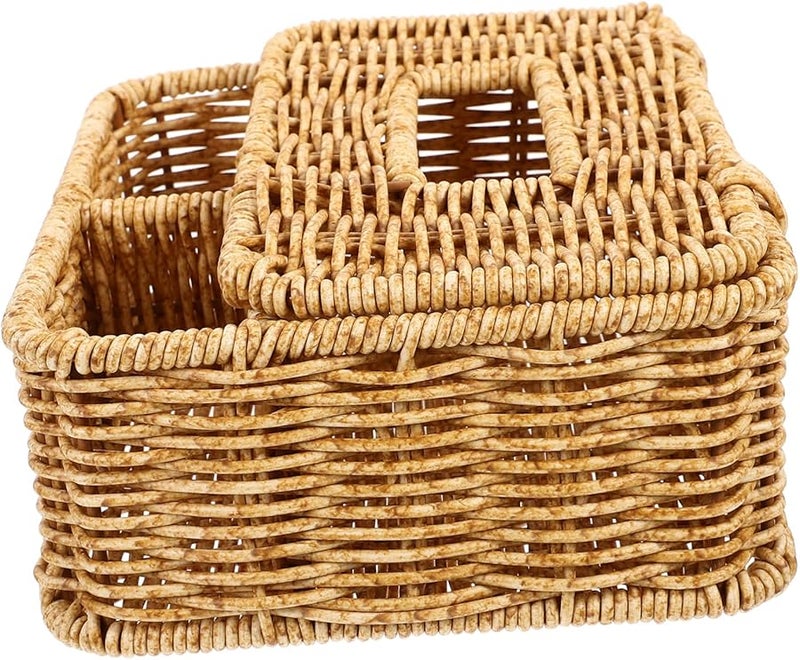 منظم مكتب متعدد الوظائف حامل علبة المناديل المنسوج للنظارات والتحكم عن بعد - Image 2