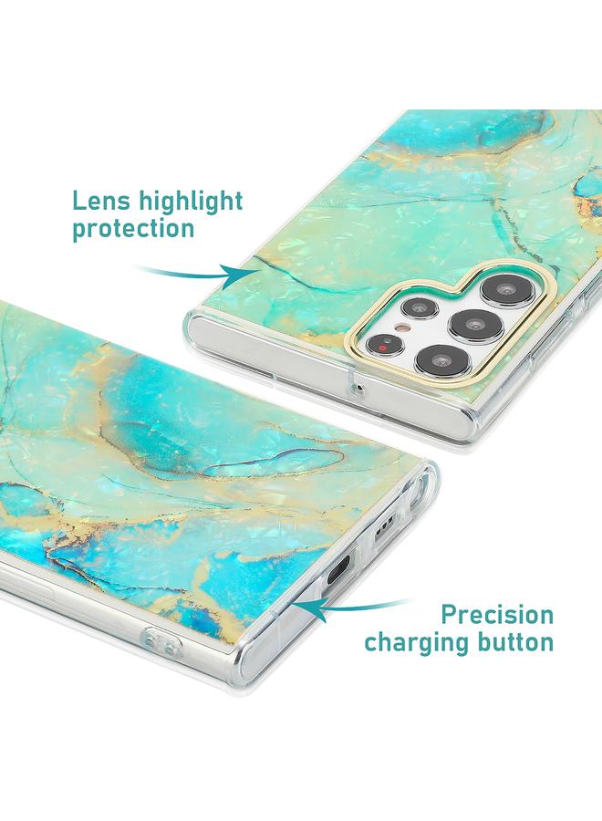 اس-توب جراب لهاتف Samsung Galaxy S22 Ultra 5G، جراب هاتف مطلي بالكهرباء، مصنوع من نسيج صدفي - Image 3