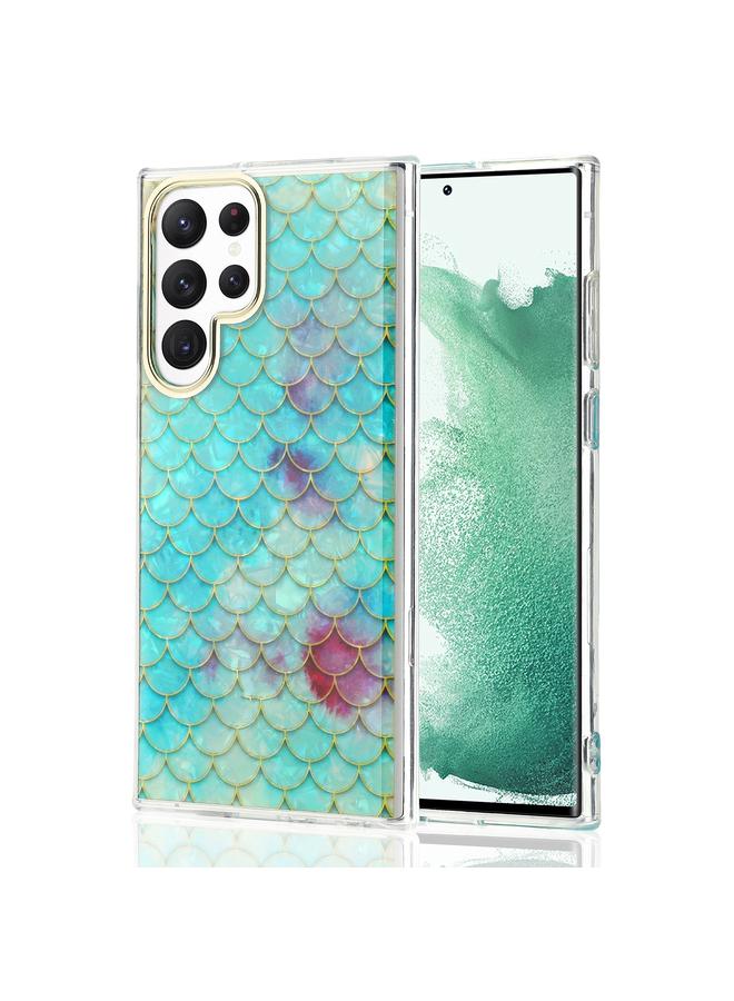 اس-توب جراب لهاتف Samsung Galaxy S22 Ultra 5G، جراب هاتف مطلي بالكهرباء، مصنوع من نسيج صدفي - Image 1