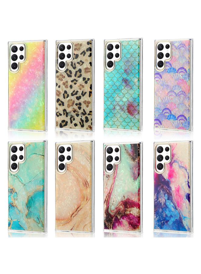 اس-توب جراب لهاتف Samsung Galaxy S22 Ultra 5G، جراب هاتف مطلي بالكهرباء، مصنوع من نسيج صدفي - Image 2