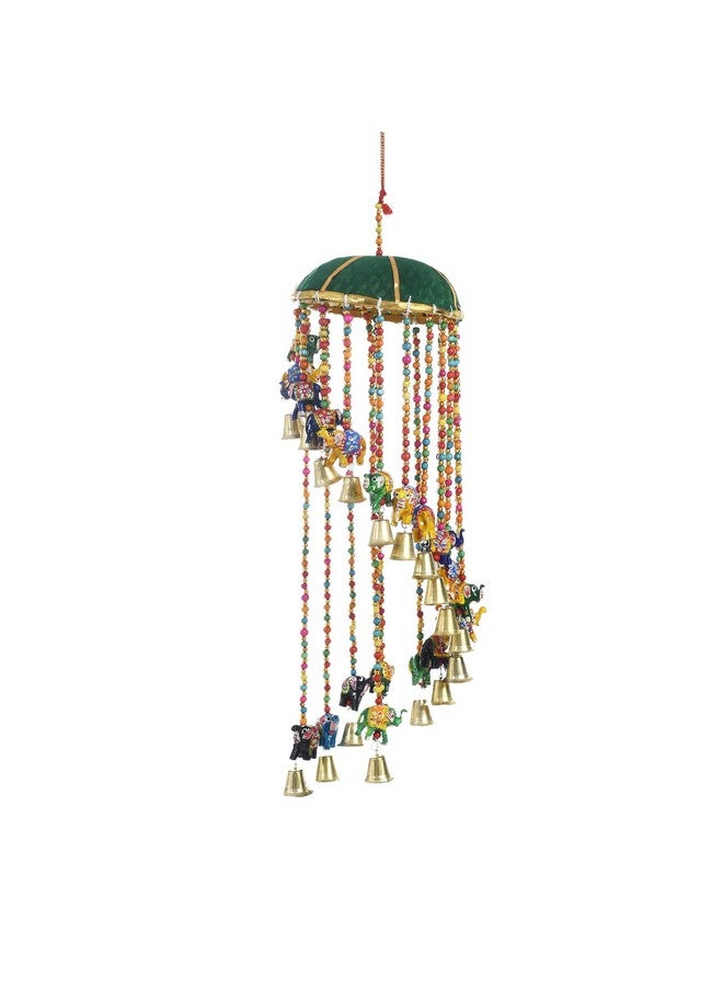 Great Art Handicraft Tokri Elephant Hanging with Bell and Elephant/Jhoomer/Latkan Wind Chimes - Image 3