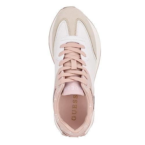 GUESS Women's LUCHIA Sneaker, White/Brown 142, 8 - Image 2