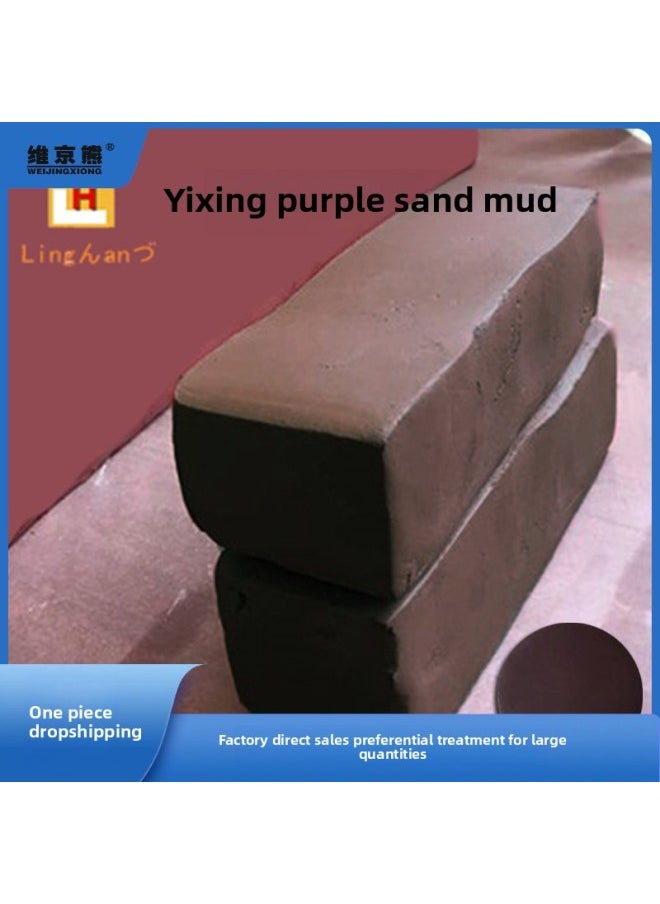 Linghan Purple Sand Professional Yixing Purple Sand Clay Material No Cracking Wipe Buddha Shaping Tea Set Mud Manual Ceramic Mud Full Special Olympics-Color:2.5kg Purple Clay Comes With Wooden 8-piece Set✓  - Image 2