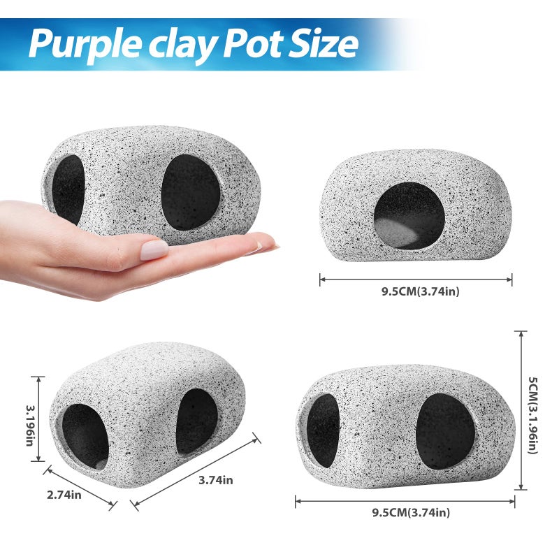 CousDUoBe 13Pcs Aquarium Hideaway Rock Cave Fish Tank Decorations quarium,Betta Toys Hideout Stones House,Safe and Non-Toxic Ceramic Fish Tank Ornamentsï¼ˆStyle Bï¼‰ - Image 3