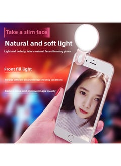 General Tiny Self-timer Beauty Lamp Mobile Phone Photo Photography Light Fill Light Chattering Main Live Broadcast Of The Same Mobile Phone Fill Light Direct Sales-Color:Pink  - Image 2