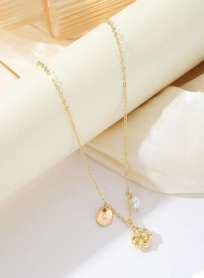 AULSIEY Flower Girl Proposal Gifts for Girls,Flower Girl Gift From Bride,Will You Be My Flower Girl,Initial Necklace Flower Girl Bridesmaid Proposal Jewelry Gifts for Wedding Bride Party Bridal Shower (C1) - Image 3