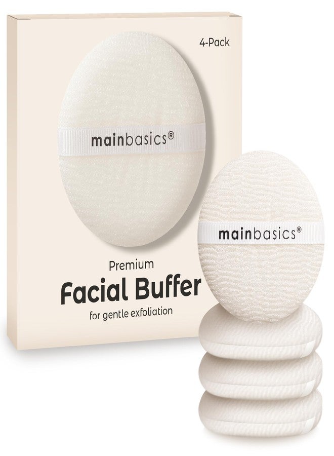 MainBasics Face Scrubber Exfoliator Pads (4-Pack) - Exfoliating Facial Cleansing Buffing Sponge - Image 1