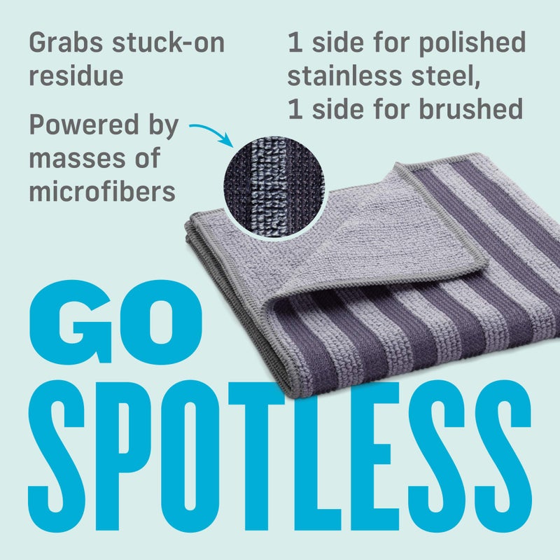 E-Cloth Stainless Steel Cleaning Cloth, Microfiber Stainless Steel Cleaner for a Spotless Shine Home Appliances, Oven, Stove and Refrigerators, Washable and Reusable, 100 Wash Promise - Image 3