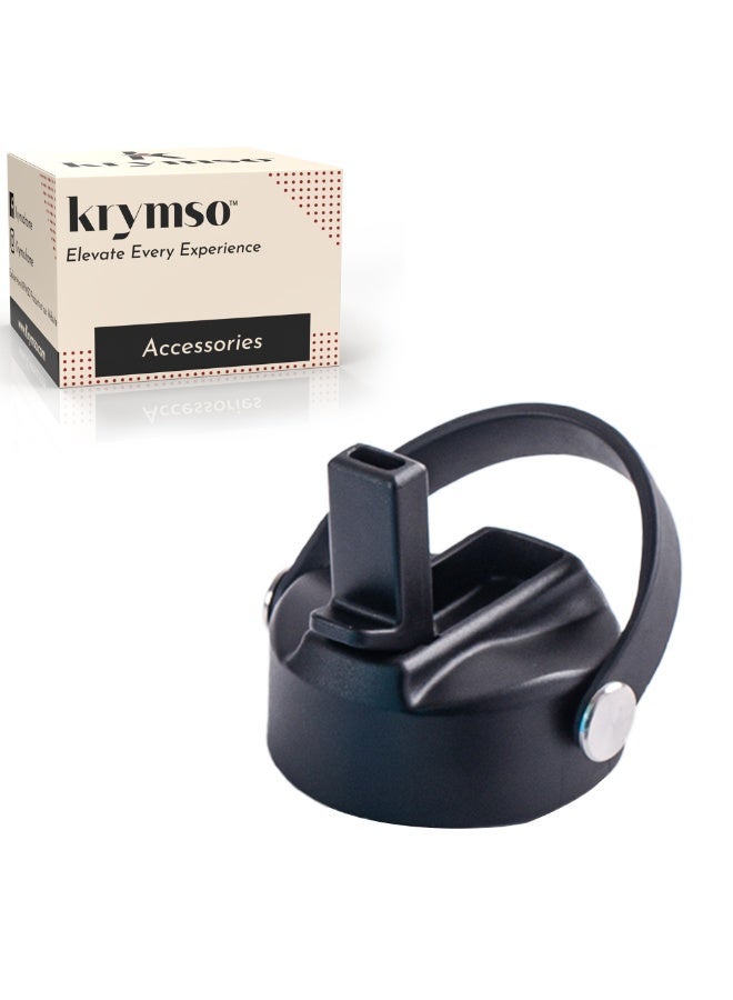 كريمسو غطاء زجاجة مياه بديل لزجاجة مياه من الفولاذ المقاوم للصدأ ذات الفم العريض، زجاجة مياه للأطفال بغطاء بمقبض مرن، غطاء من القش للمياه 500 مل/650 مل/750 مل/1 لتر/1.2 لتر/1.5 لتر/2 لتر - Image 1