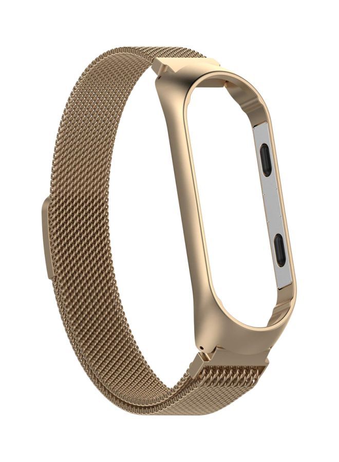 NIBEMINENT Replacement Metal Strap For Xiaomi Mi Band 3/4 Vintage Gold  - Image 1