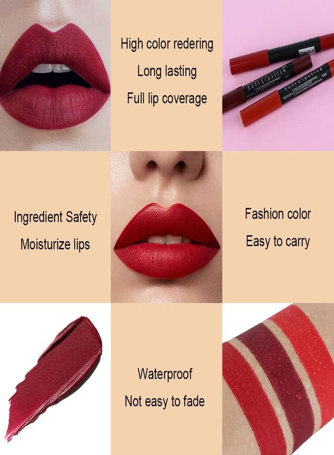 BINGBRUSH 3 Colors Longwear Lipstick Pack Set, Matte Color Stick Ultimate Lip Crayon for Makeup Collection - Nourishing Waterproof Velvet Lipgloss Lip Stain (10# 11# 18#) - Image 5