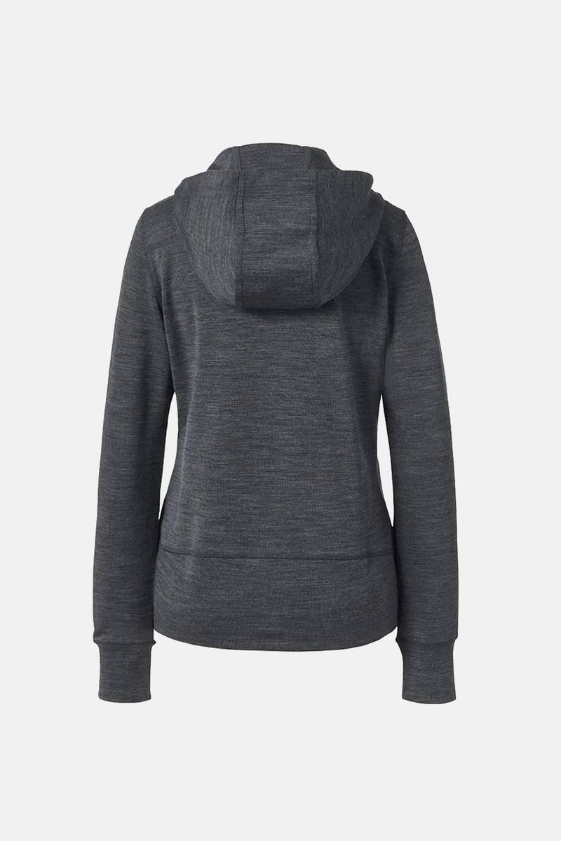 Tchibo Women Full Zip Hooded Long Sleeves Textured Sweatshirt, Charcoal - Image 3