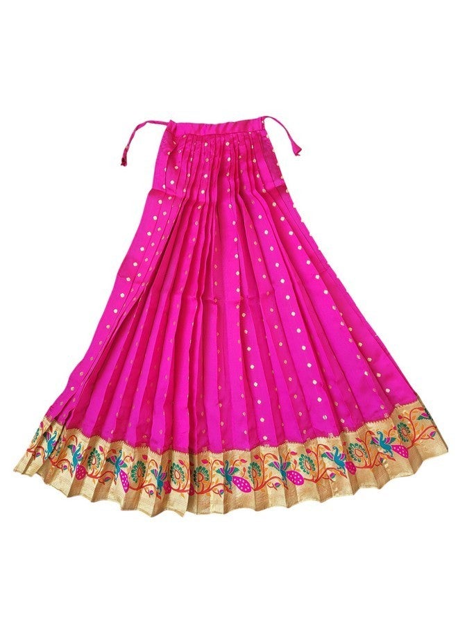 PUNYATVA Readymade Paithani Gudhi Cover or Vastra(Pink)/ Gudi Padawa Paithani Saree/Gudhipadawa Festival Decoration Gift/GudiPadva Readymade Saree Cover for Pooja/Gudi Padwa Set - Image 1