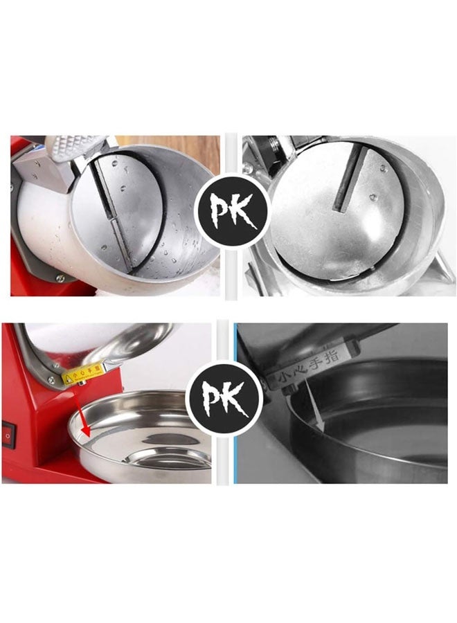 Beauenty Ice Crusher, Electric Snow Cone Machine, Stainless Steel Double Slot Double Knife & Double Coverdesign, for Commercial Snow Flake Ice Milk Shop Household High-Power Ice Beater Mixer - Image 3