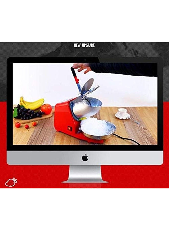 Beauenty Ice Crusher, Electric Snow Cone Machine, Stainless Steel Double Slot Double Knife & Double Coverdesign, for Commercial Snow Flake Ice Milk Shop Household High-Power Ice Beater Mixer - Image 5