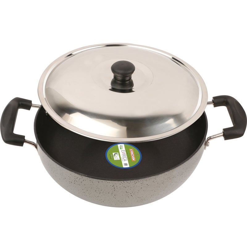 KANCHAN Enrica 30 mm Series Deep Kadhai with SS Lid 3 Ltrs - Image 2