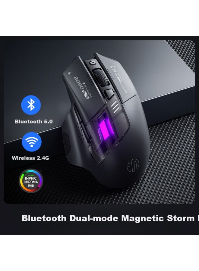 Inphic A9 Wireless Bluetooth Mouse Office Mouse Lightweight Silent Mouse Portable Mouse Ergonomic Computer Mouse Laptop Mouse Explorer Edition Black - Image 2