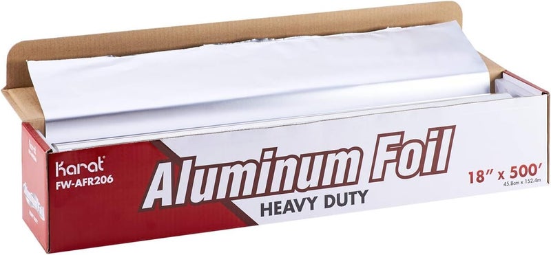 Karat FW-AFR206 18"x 500' Heavy Duty Aluminum Foil Roll - 1 Roll - Image 1
