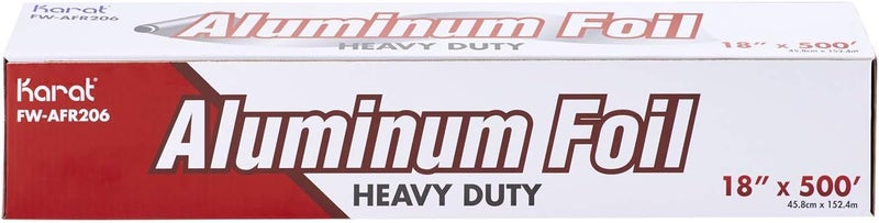 Karat FW-AFR206 18"x 500' Heavy Duty Aluminum Foil Roll - 1 Roll - Image 2