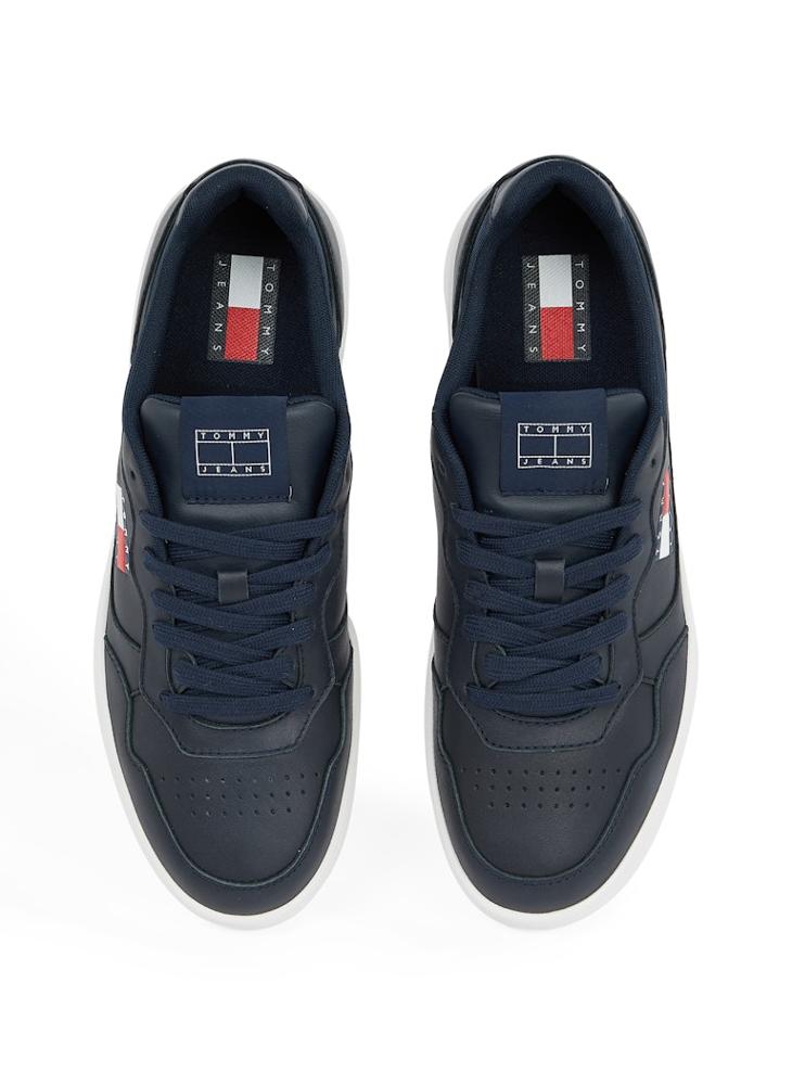 TOMMY JEANS ESSENTIAL LEATHER LOW TRAINERS  - Image 5