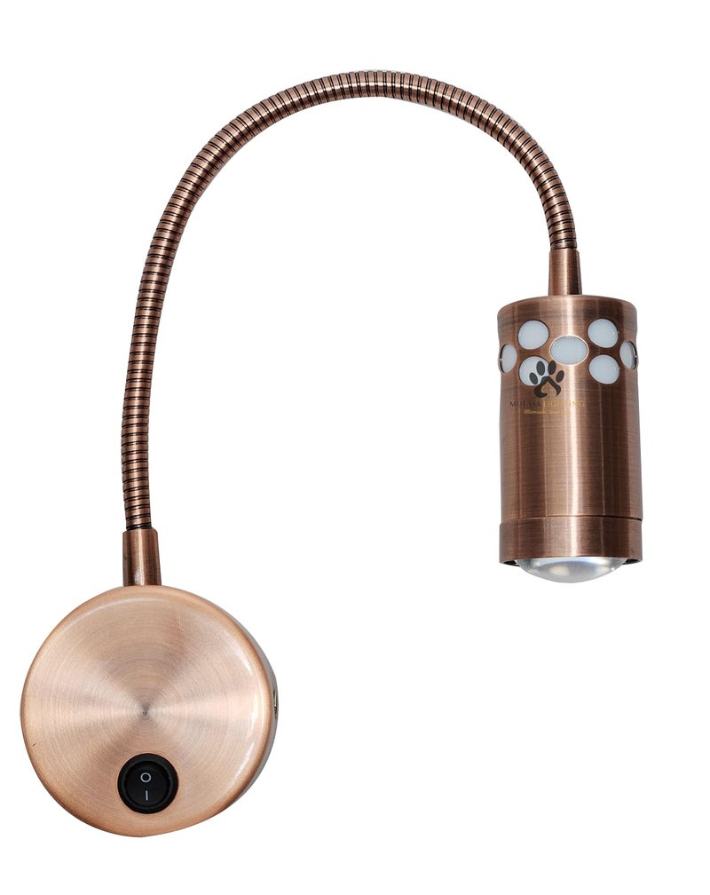 Mufasa 3 Watts Rose Gold LED Bedside Wall Light Surface Mounted Spotlight Reading Light Night Lamp 28Cm Gooseneck with 3 Step Light (White,Warm White and Natural White) (Pack of 1) - Image 2