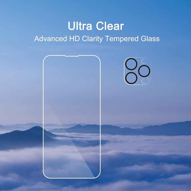 Ailun 3 Pack Screen Protector for iPhone 14 Pro Max [6.7 inch] + 3 Pack Camera Lens Protector,Sensor Protection,Dynamic Island Compatible,Case Friendly Tempered Glass Film,[9H Hardness] - HD - Image 4
