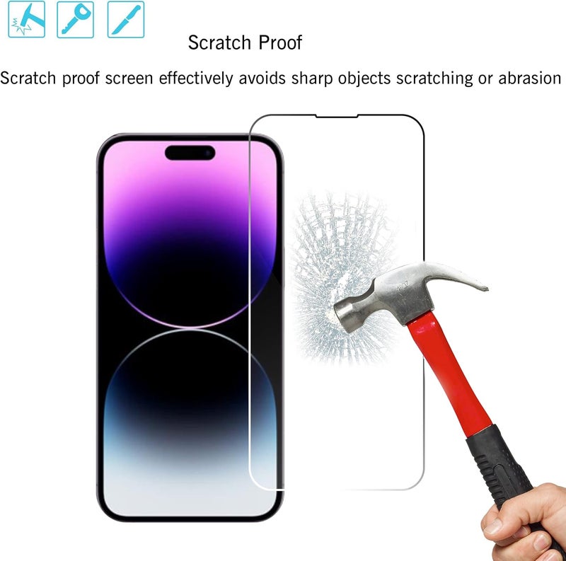 Ailun 3 Pack Screen Protector for iPhone 14 Pro Max [6.7 inch] + 3 Pack Camera Lens Protector,Sensor Protection,Dynamic Island Compatible,Case Friendly Tempered Glass Film,[9H Hardness] - HD - Image 5