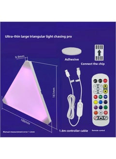 Triangular E-sports Lamp Indoor Wall Lamp RGB Party Lamp Intelligent Quantum Lamp Diy Ceiling Lamp Splicing Lamp Odd Light Lamp-Light Source Power:11 Lights +1 Controller +1 Remote Control + App + Pickup-Light Color:Enlarged Ultra-thin Triangular Light Board (bluetooth Model) Is Simple And Convenient