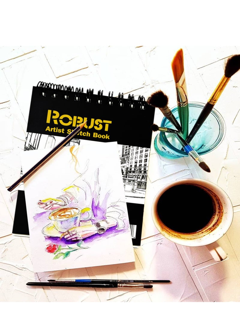 ROBUST Robust 400 series A3 (11.75"x16.5") Sketchbook 50 Sheets Sketch Pad 180gsm Drawing Notebook Dry and Wet Media Drawing Book For Kids Spiral Bound Artist Sketch Paper Acid-Free Art Book  - Image 2